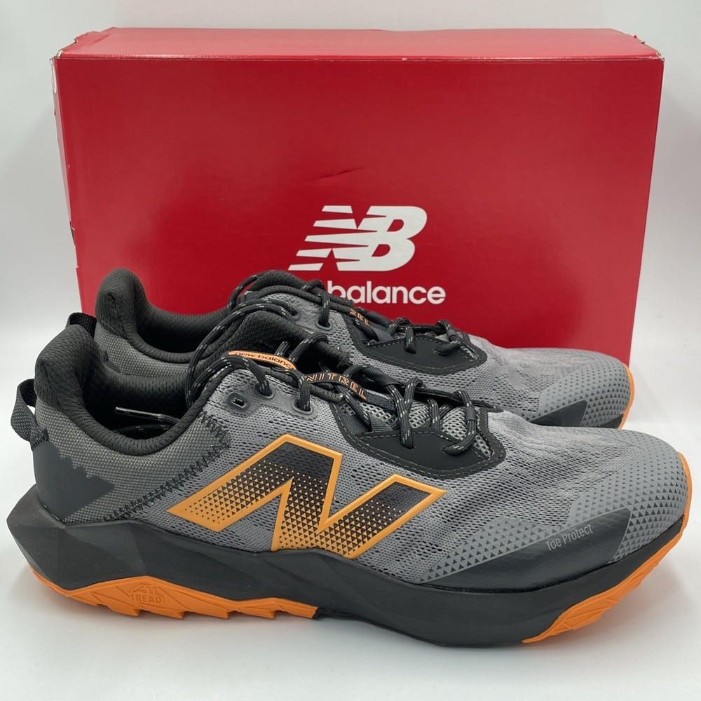 New Balance Dynasoft Nitrel v6 Trail Running Shoes Mens 11 4E WIDE Grey/Orange - Picture 5 of 7